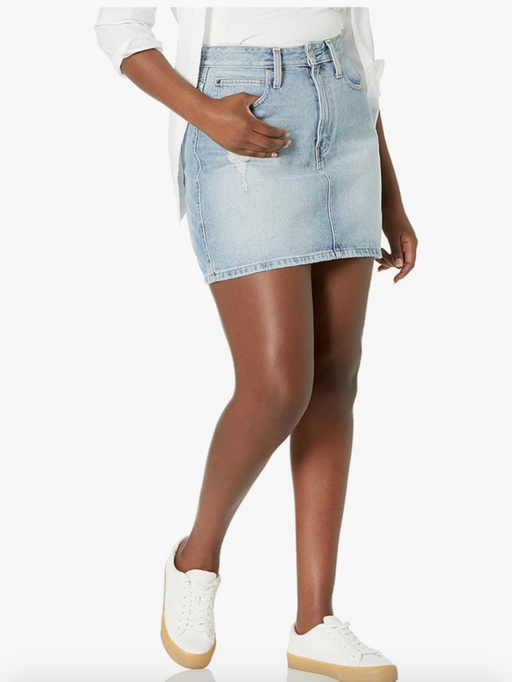 CK Light Blue Denim Mini Skirt - Women